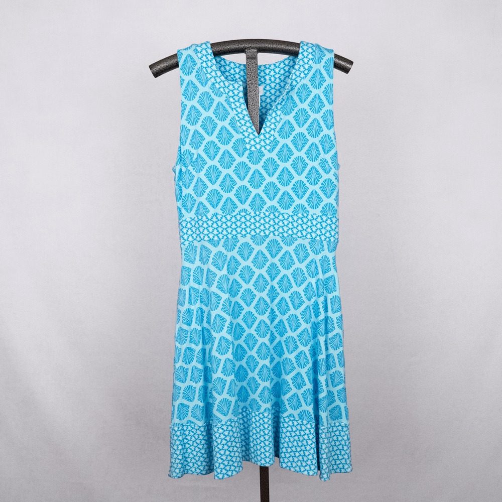 Sigrid Olsen Rayon Sundress Women's LARGE Beach Coastal Sea Shell Ocean Tropical
